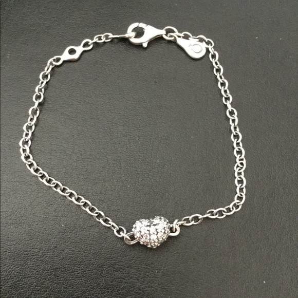 Pandora Heart pave silver bracelet with CZ - Picture 3 of 10